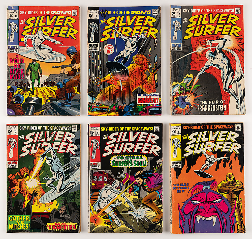 1968-1970 Marvel Comics Silver Surfer Volume 1 Complete Run (18) with CGC Graded #1 Origin 6.0, #3 First Mephisto 8.5 & #4 Classic Thor Cover 7.0