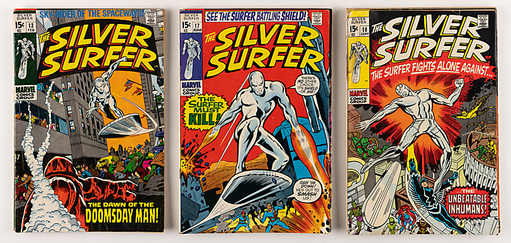 1968-1970 Marvel Comics Silver Surfer Volume 1 Complete Run (18) with CGC Graded #1 Origin 6.0, #3 First Mephisto 8.5 & #4 Classic Thor Cover 7.0