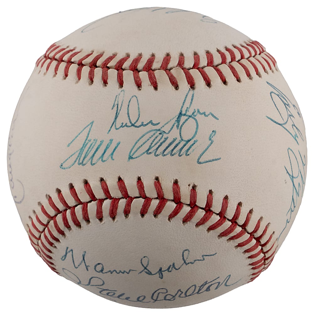"300 Win Club" ONL/White Baseball Signed by (10) with R. Johnson, Ryan, Seaver