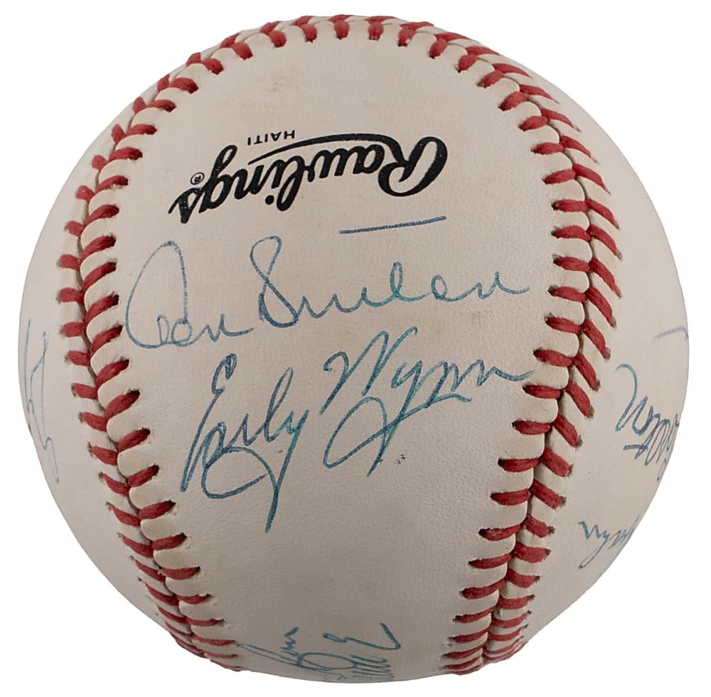 "300 Win Club" ONL/White Baseball Signed by (10) with R. Johnson, Ryan, Seaver