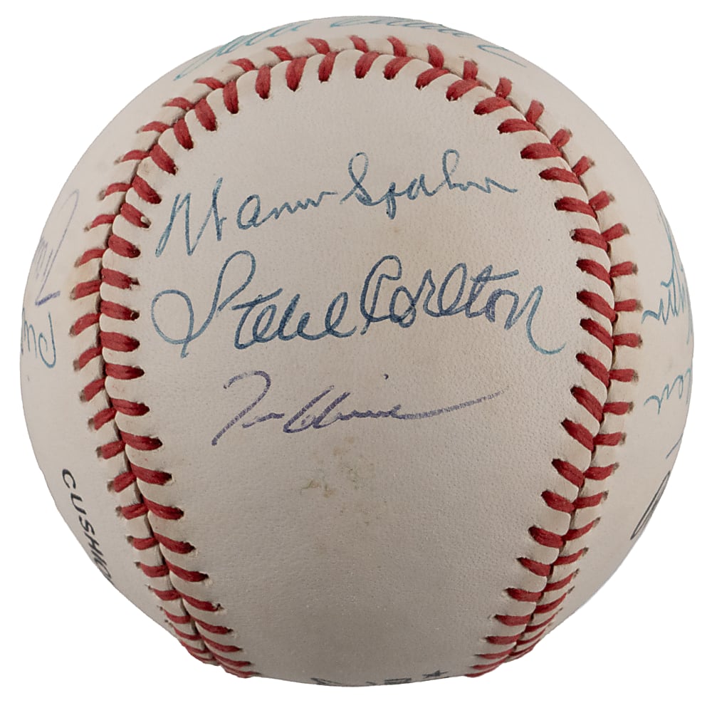 "300 Win Club" ONL/White Baseball Signed by (10) with R. Johnson, Ryan, Seaver