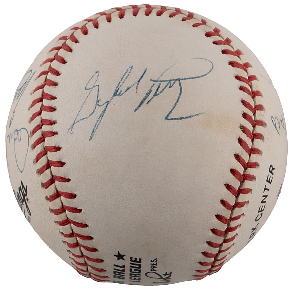 "300 Win Club" ONL/White Baseball Signed by (10) with R. Johnson, Ryan, Seaver