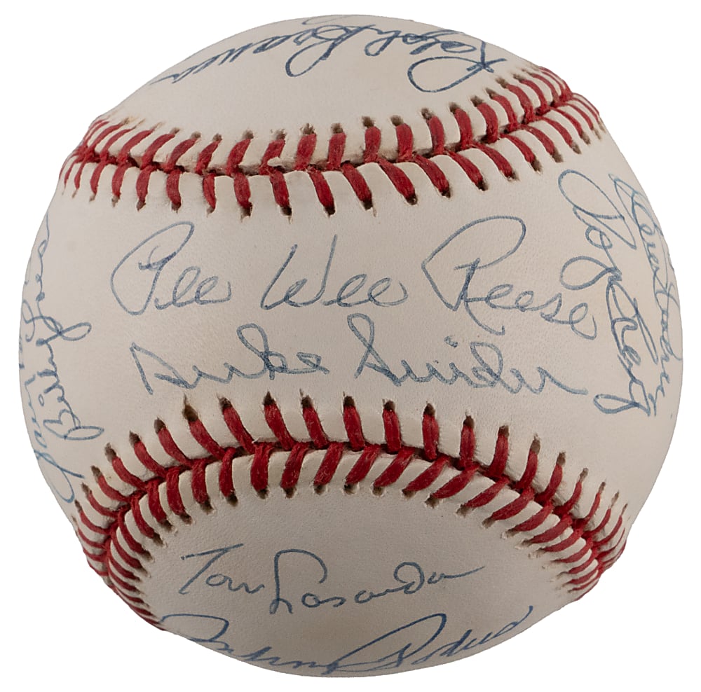 Brooklyn Dodgers Greats ONL/Coleman Baseball (17) with Koufax, Lasorda, Reese & Snider - Full JSA LOA