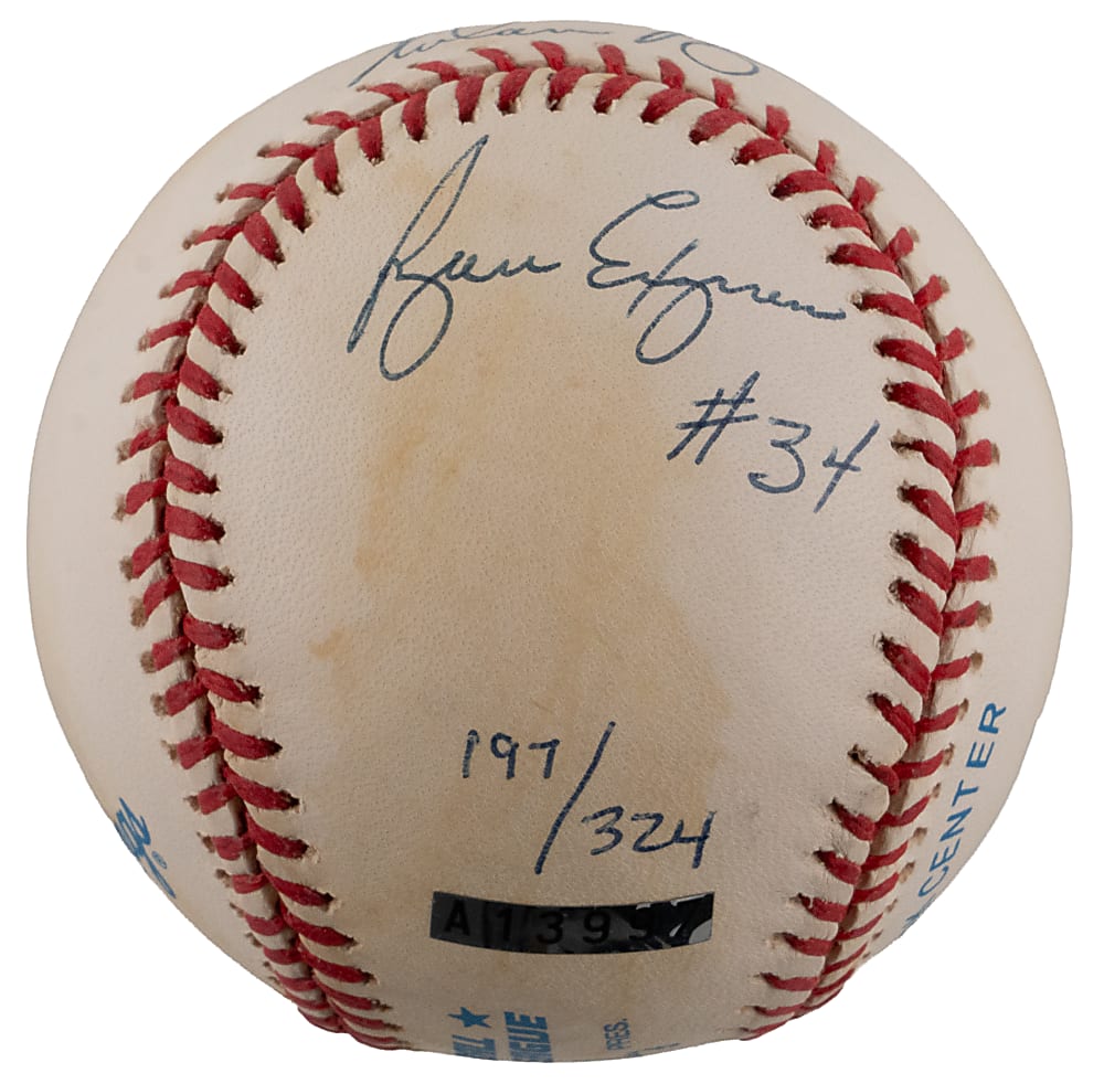 Nolan Ryan Signed & 6-Times Inscribed LE (#197/324) OAL/Budig Baseball - JSA