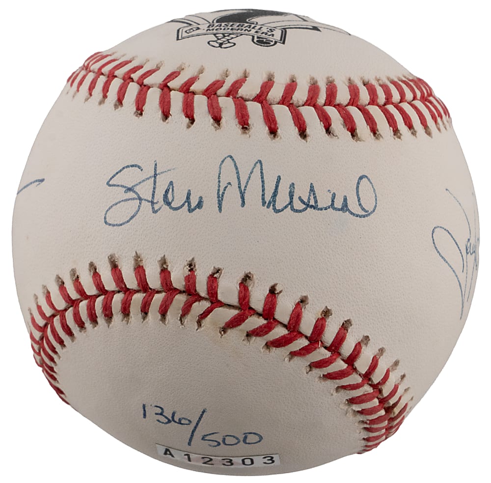 Carew, Gywnn & Musial Triple-Signed "7 Time Batting Champions" ONL/Coleman LE (#136/500) Baseball