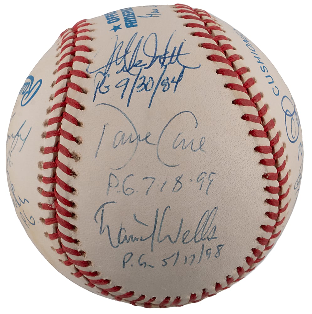 Perfect Game Multi-Signed & Inscribed OAL/Budig Baseball (10) Including Catfish Hunter & Sandy Koufax