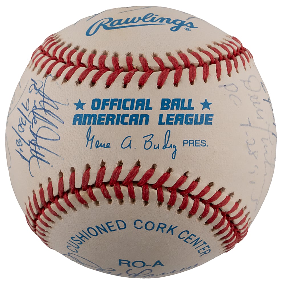 Perfect Game Multi-Signed & Inscribed OAL/Budig Baseball (10) Including Catfish Hunter & Sandy Koufax
