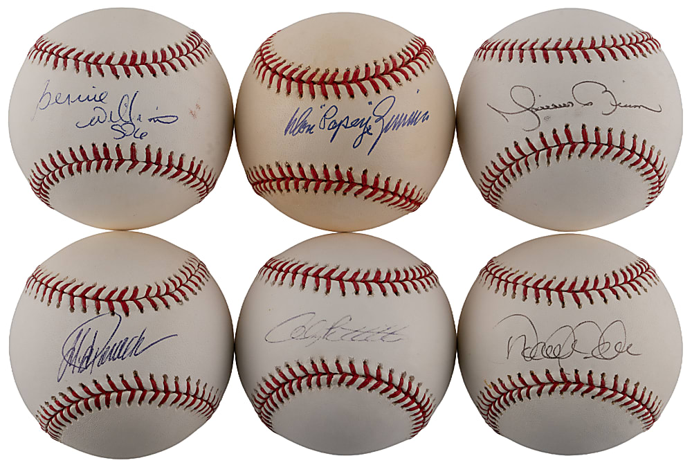 New York Yankees Dynasty Era Single-Signed Baseballs (6) with Derek Jeter & Mariano Rivera