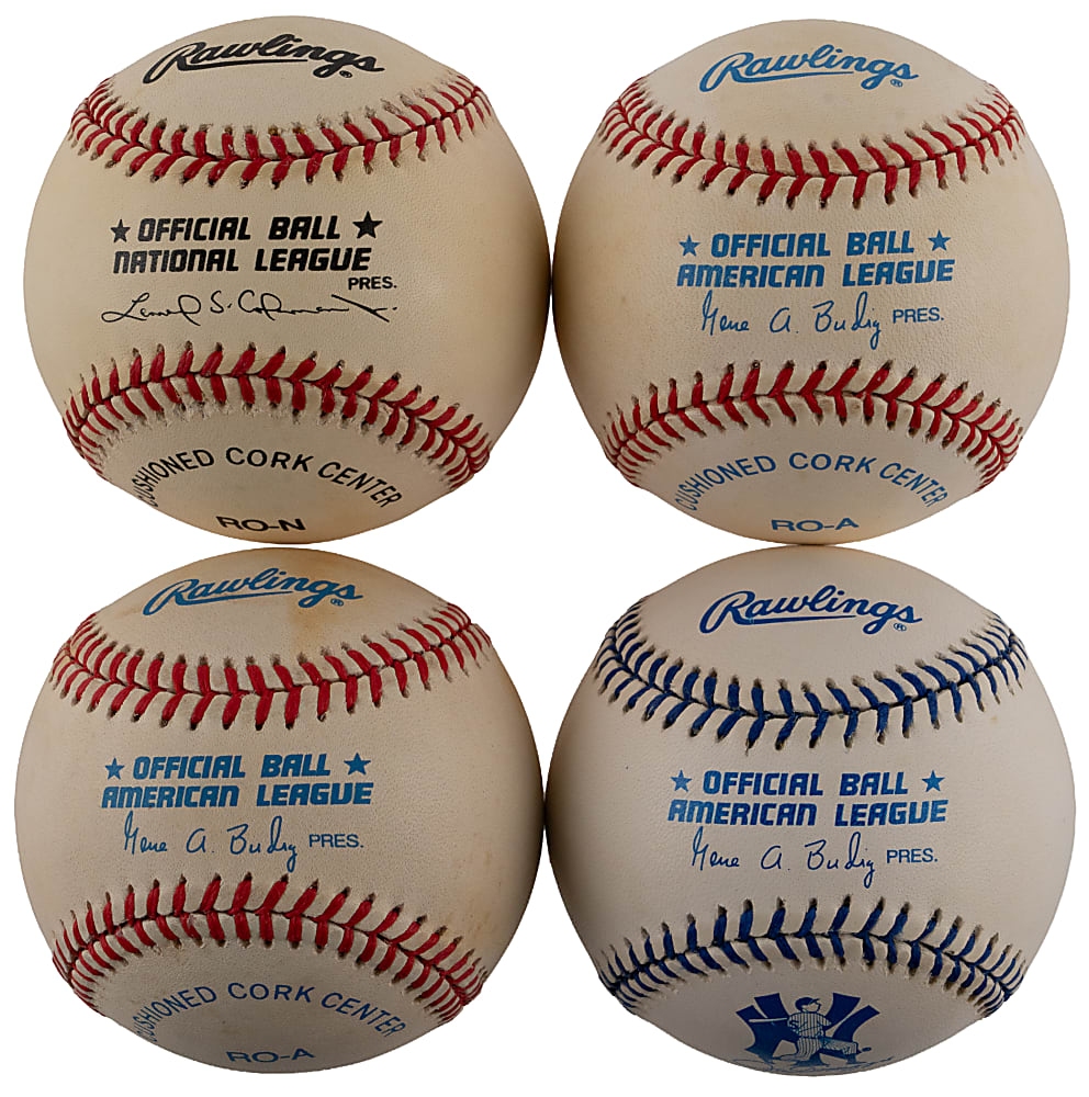 "Family Affair" Signed Baseball Quartet with DiMaggio Brothers, Torre Brothers & Yogi/Dale Berra