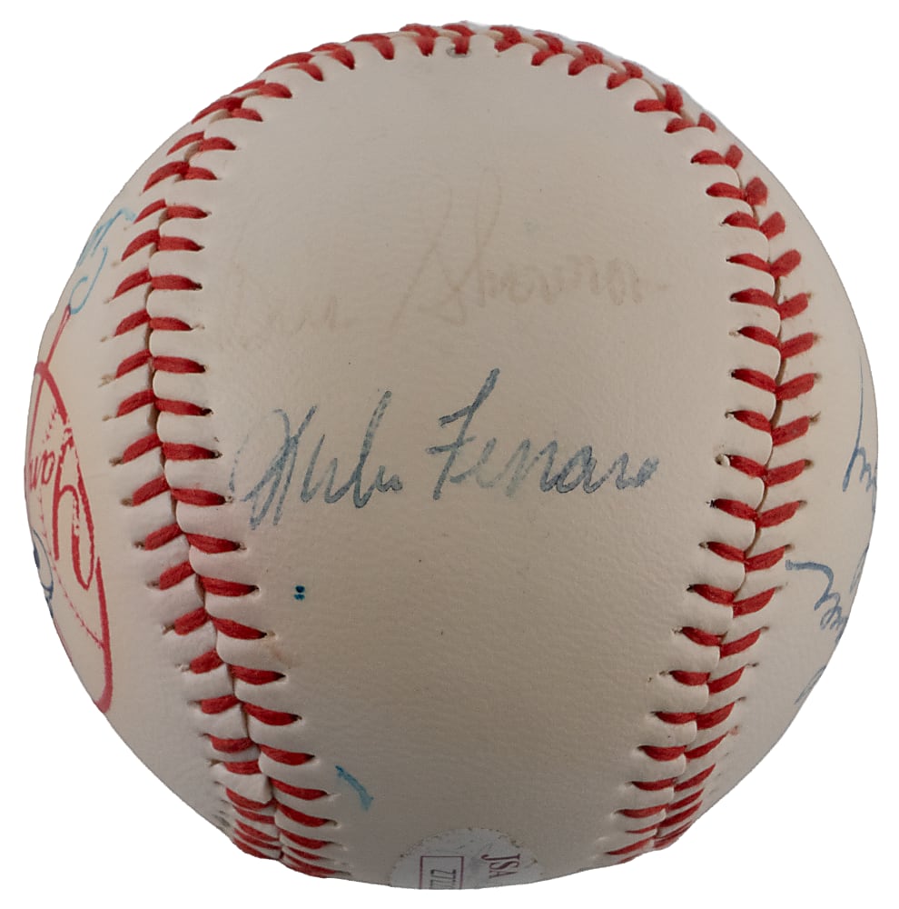 New York Yankees Hall of Famers & Stars Baseball Signed by (9) Including Mickey Mantle - Full JSA LOA