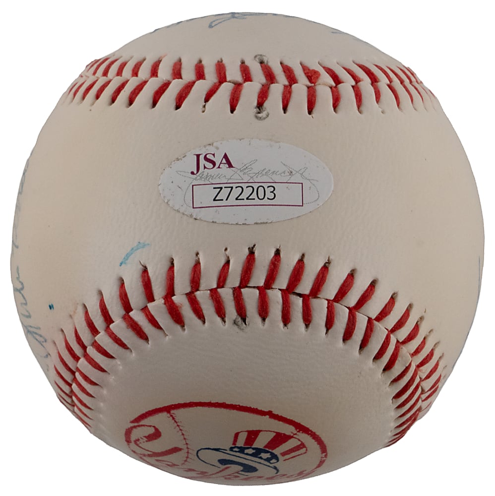 New York Yankees Hall of Famers & Stars Baseball Signed by (9) Including Mickey Mantle - Full JSA LOA