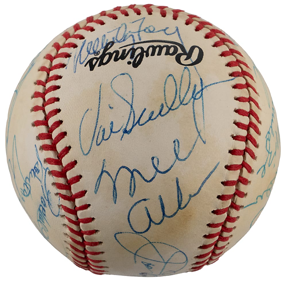 Hall of Fame Weekend Multi-Signed Baseball (22) Including Aaron, DiMaggio, Koufax, Mays & T. Williams - JSA LOA