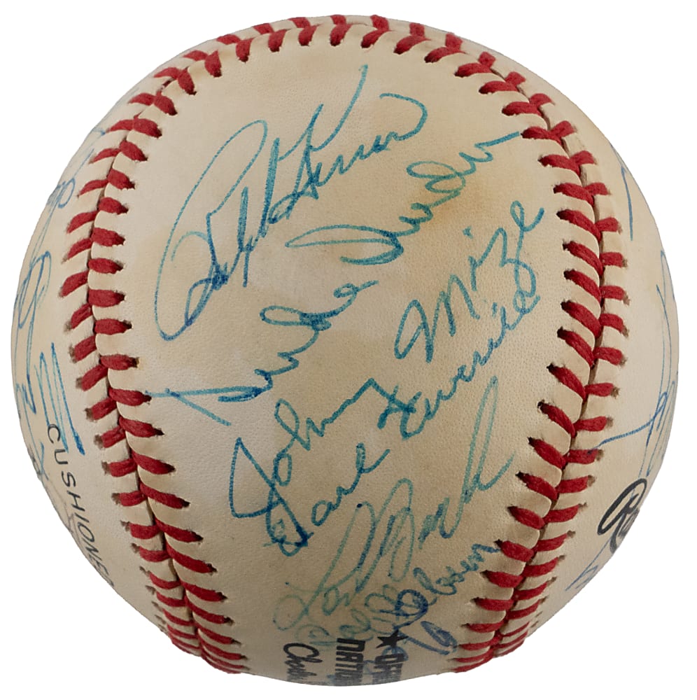 Hall of Fame Weekend Multi-Signed Baseball (22) Including Aaron, DiMaggio, Koufax, Mays & T. Williams - JSA LOA