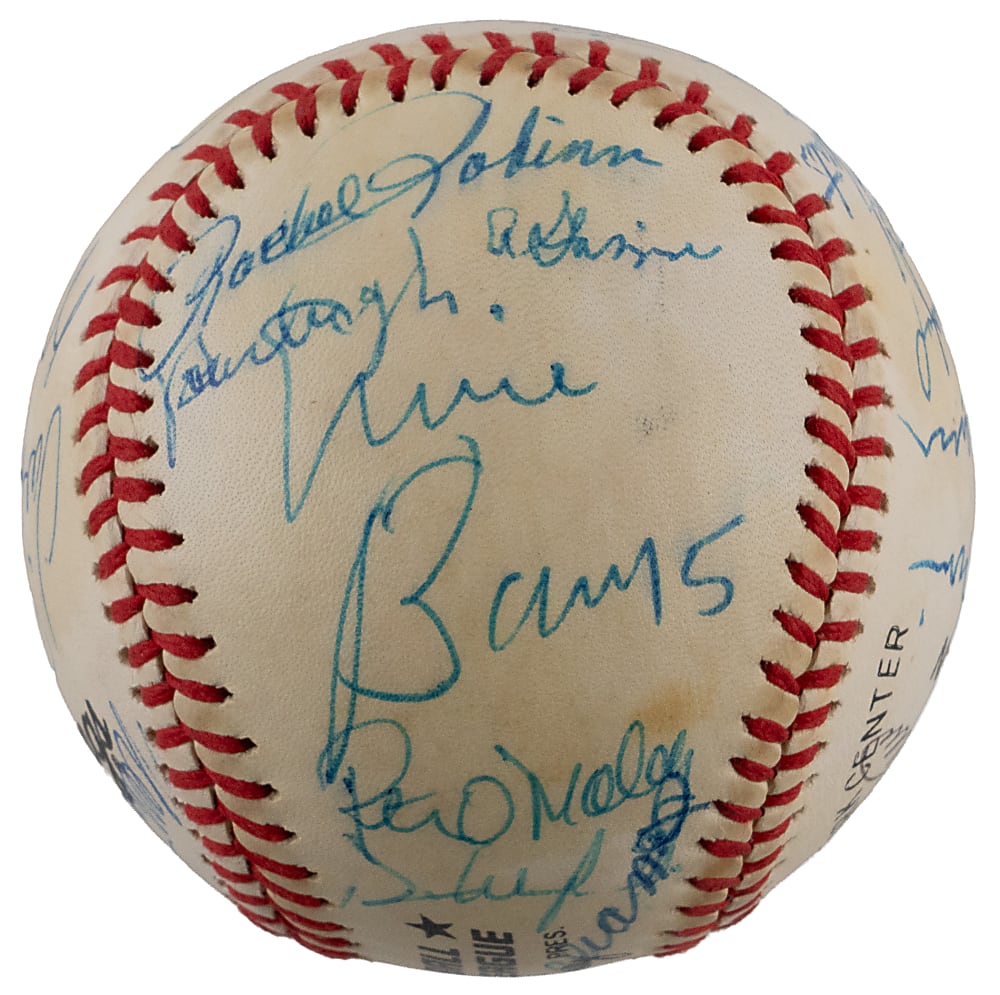Hall of Fame Weekend Multi-Signed Baseball (22) Including Aaron, DiMaggio, Koufax, Mays & T. Williams - JSA LOA