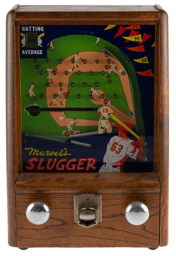Circa 1940s Marvel's Slugger Coin Operated Countertop Arcade Game
