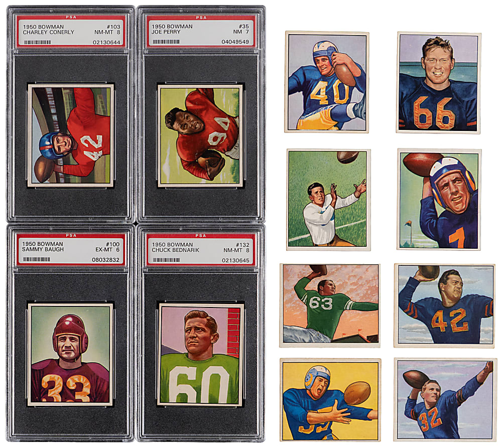 1950 Bowman Football Partial Set (111/144) with (29) PSA Graded Including (14) PSA NM-MT 8