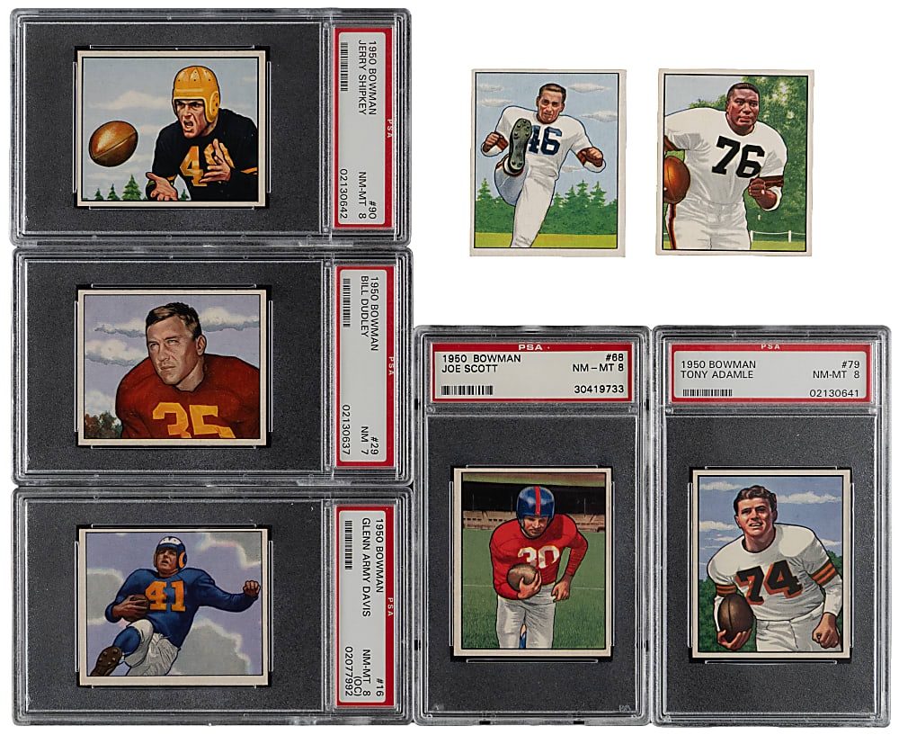 1950 Bowman Football Partial Set (111/144) with (29) PSA Graded Including (14) PSA NM-MT 8