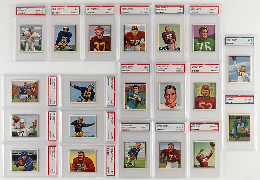 1950 Bowman Football Partial Set (111/144) with (29) PSA Graded Including (14) PSA NM-MT 8