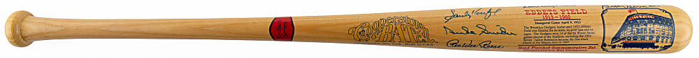 1987 Ebbets Field Cooperstown Co. Stadium Series Multi-Signed Bat with (5) Signatures Including Koufax, Drysdale
