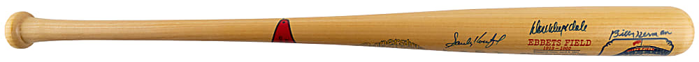 1987 Ebbets Field Cooperstown Co. Stadium Series Multi-Signed Bat with (5) Signatures Including Koufax, Drysdale