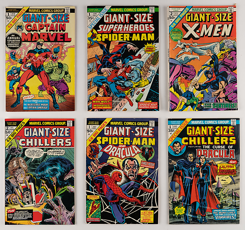 1974-1975 Marvel Comics Giant-Size Issues (30) with Spider-Man #1, X-Men #2 & Chillers #1 First Lilith