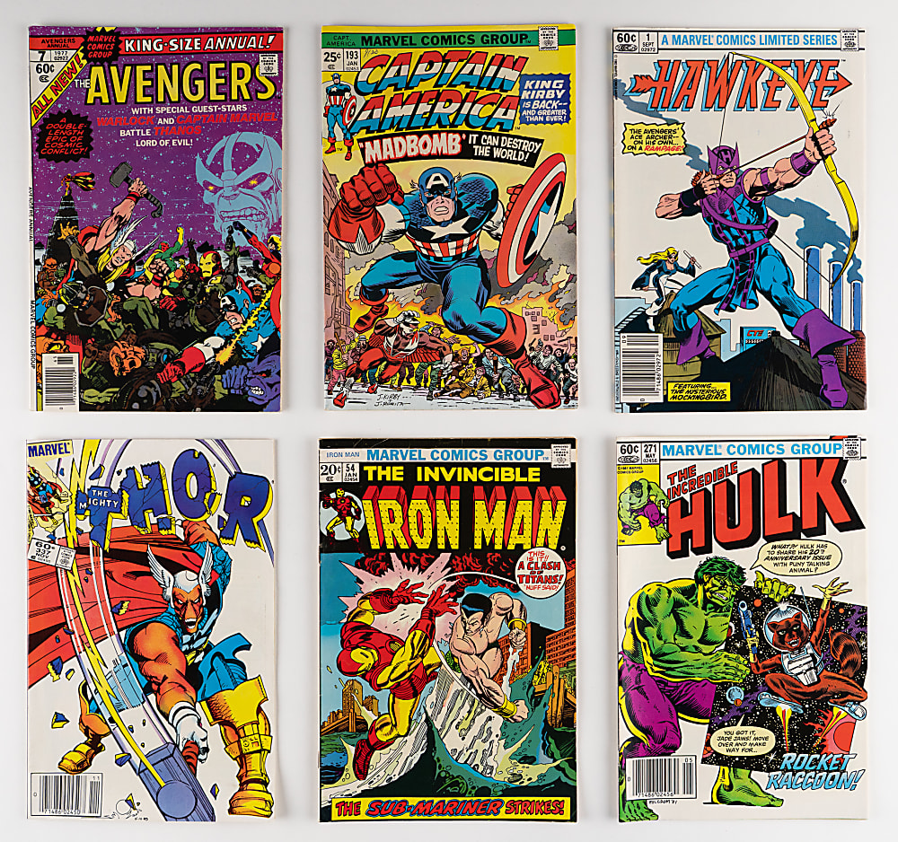 1970s-1980s Marvel Comics Avengers Hero Collection (120+) with Incredible Hulk #271 First Rocket Racoon & Thor #337 First Beta Ray Bill