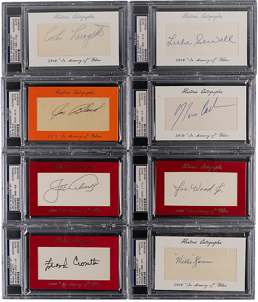 2010 Historic Autographs PSA/DNA Authentic Signed Index Card Collection (54) with (7) #1/1
