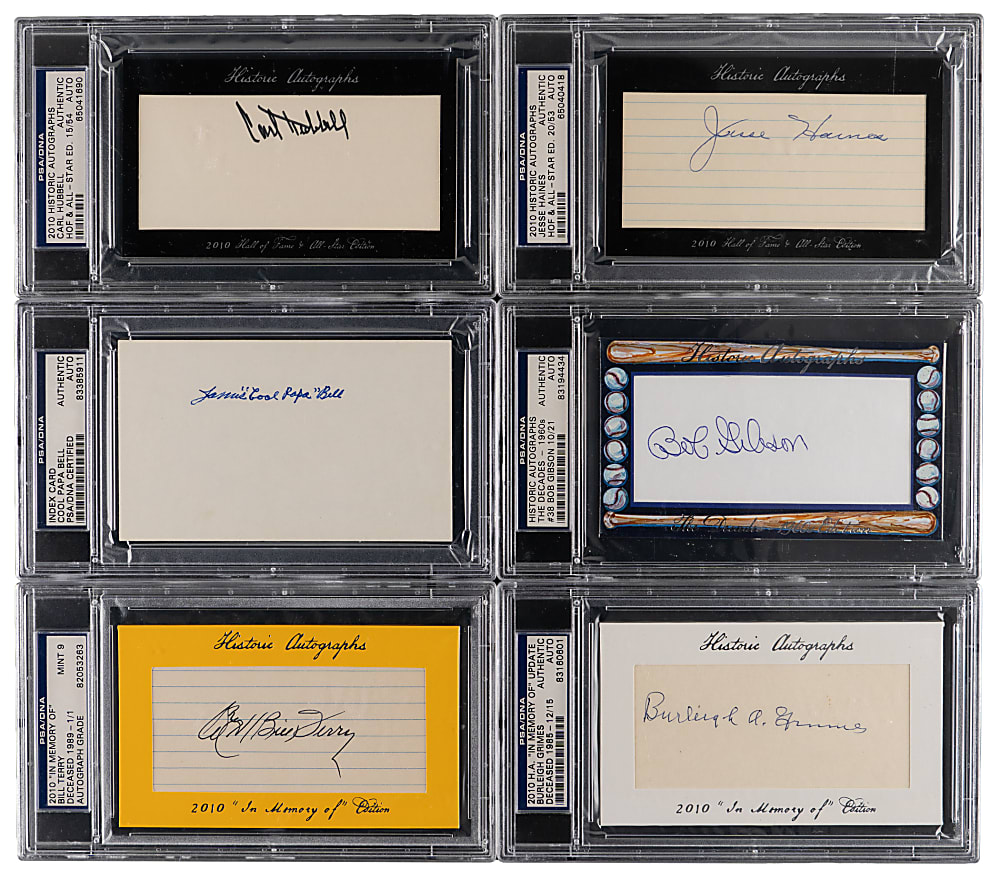 Mostly Historic Autographs Hall of Fame Signed Index Card Collection (40) - All PSA/DNA Authentic