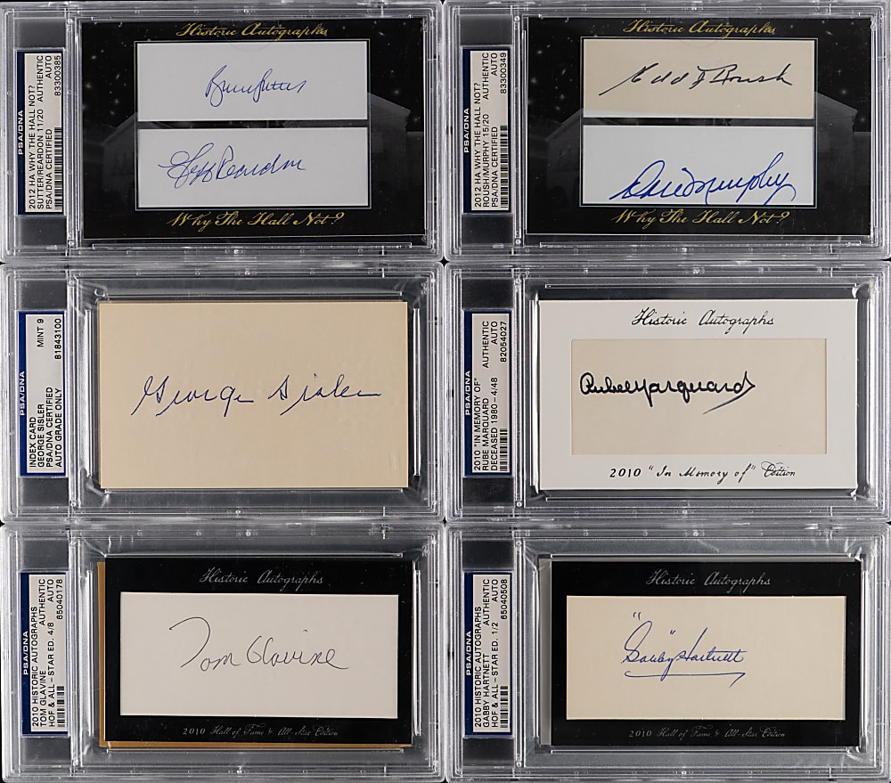 Mostly Historic Autographs Hall of Fame Signed Index Card Collection (40) - All PSA/DNA Authentic