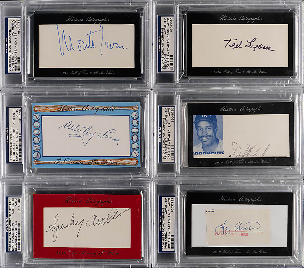 Mostly Historic Autographs Hall of Fame Signed Index Card Collection (40) - All PSA/DNA Authentic