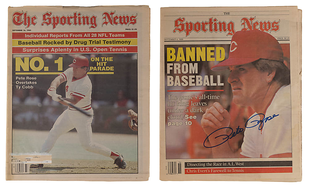 Scarce September 4, 1989 Pete Rose Signed "Banned From Baseball" Sporting News Magazine