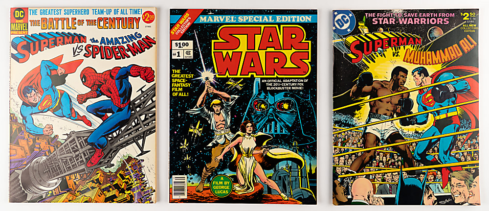 1970s-1980s Marvel/DC Oversized Comic Collection (69) with Star Wars & Superman Versus Ali