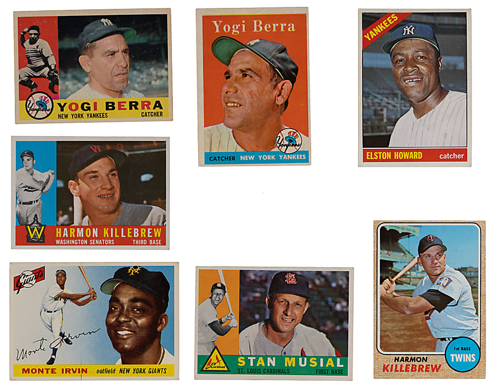 1954-1968 Topps Hall of Fame & Star Collection (19) with (3) Clemente, (3) Mays, Aaron & Mantle