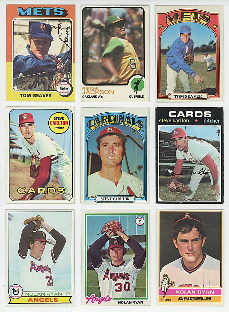 1969-1982 Topps Hall of Fame & Superstar Collection (61) with (8) Ryan, (3) Mays, (2) Aaron & (2) Clemente