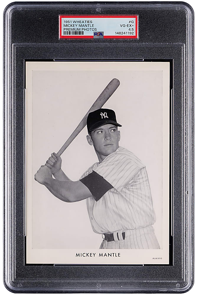 1951 Wheaties Premium Photos #G Mickey Mantle Rookie  PSA VG-EX+ 4.5
