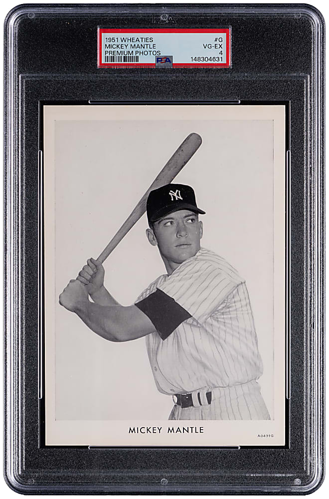 1951 Wheaties Premium Photos #G Mickey Mantle Rookie PSA VG-EX 4