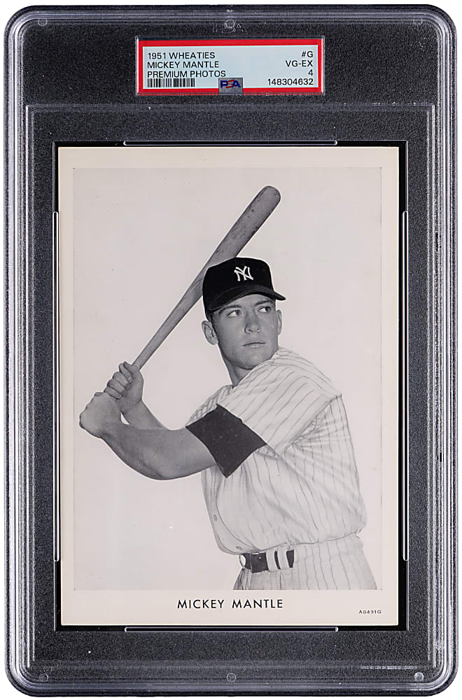 1951 Wheaties Premium Photos #G Mickey Mantle Rookie PSA VG-EX 4