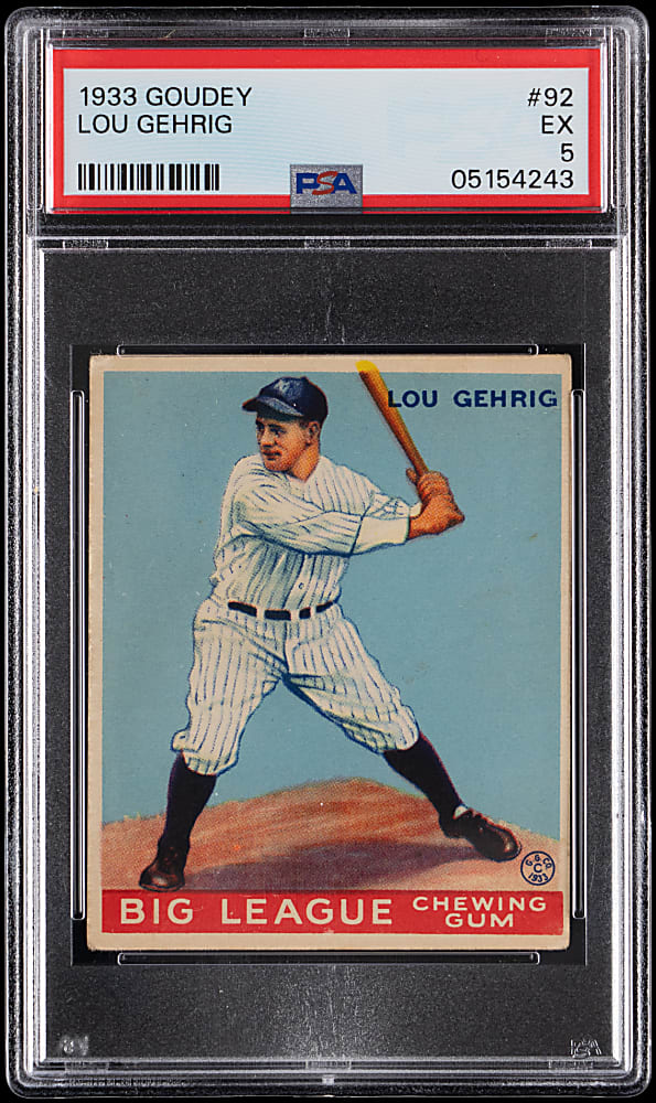 1933 Goudey #92 Lou Gehrig PSA EX 5