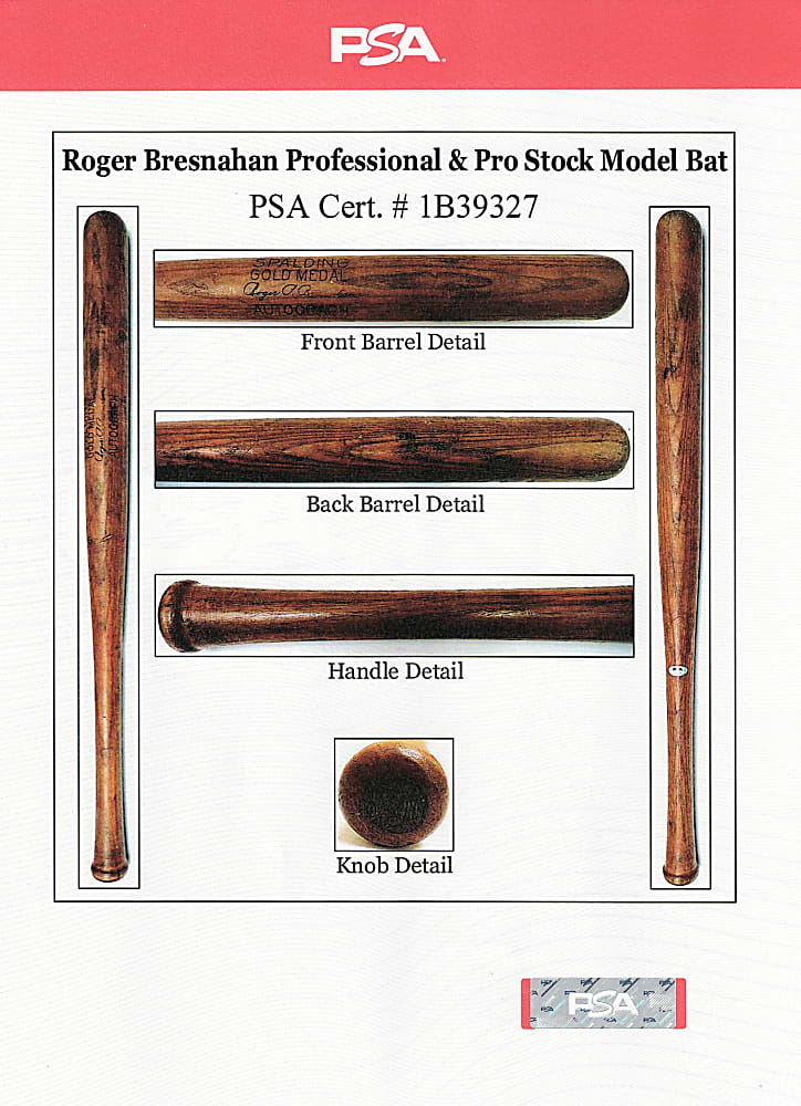 1908-1911 Roger Bresnahan Gold Medal Autograph Professional & Pro Stock Bat With PSA/DNA LOA