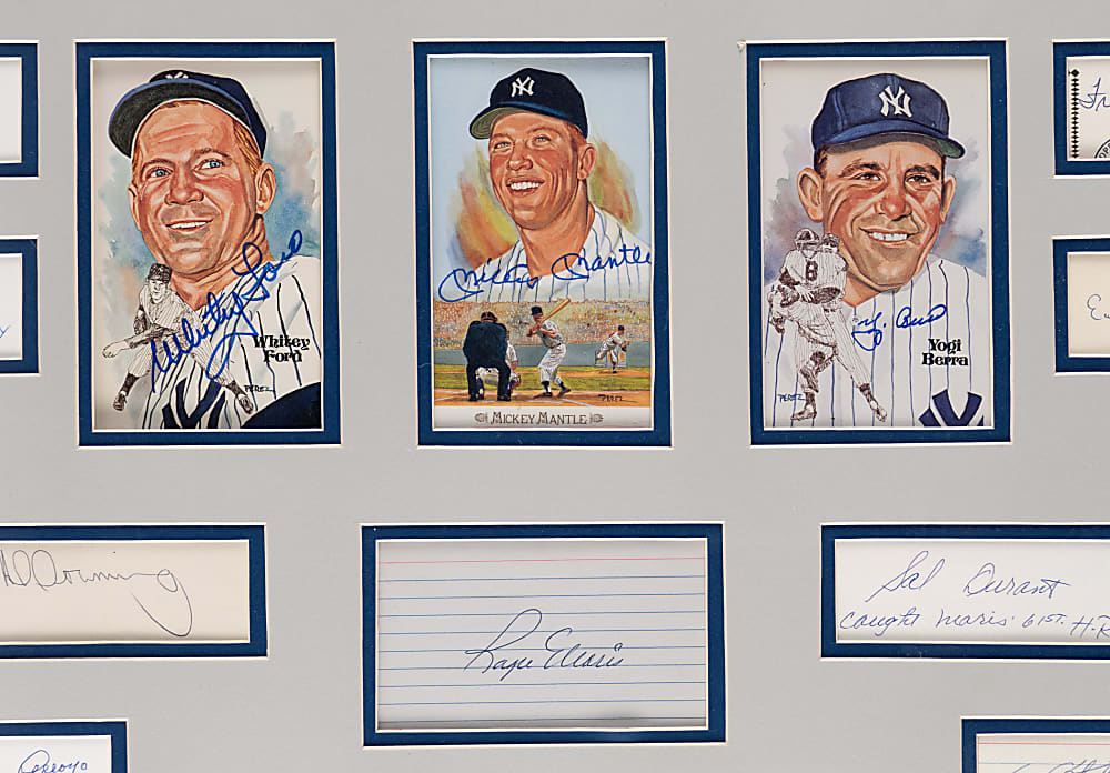 1961 World Champion New York Yankees Display with (52) Signatures Including Mantle, Maris, Maas & Howard