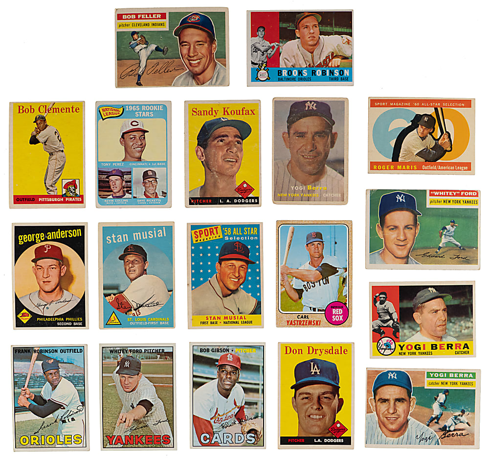 1955-1970 Mostly Topps Shoebox Collection (425) with (60+) Hall of Famers Including (5) Hank Aaron & (3) Mickey Mantle