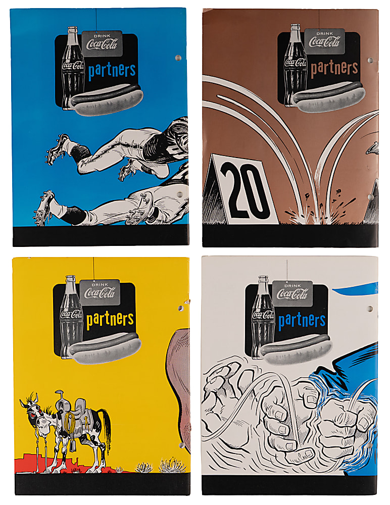 1961 San Diego Chargers 2nd Season Home Program Partial Set (4/7) - Great Artwork!
