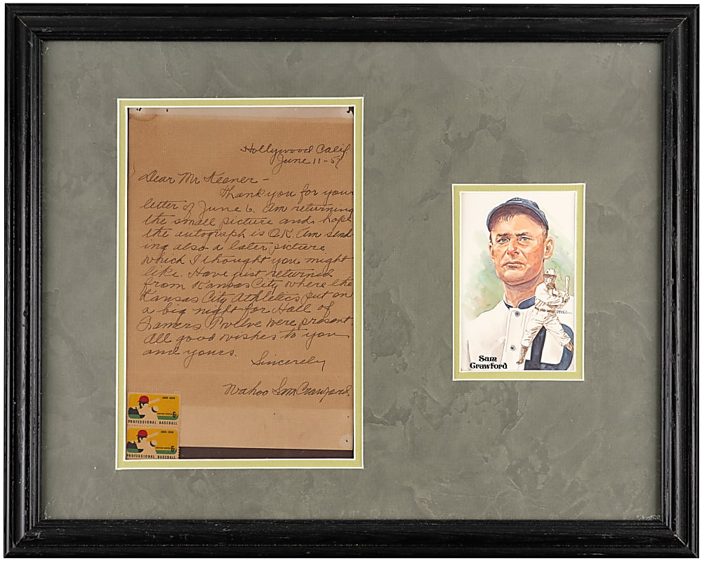 1957 Wahoo Sam Crawford Signed Handwritten Letter with Hall of Famer Content - Full JSA LOA