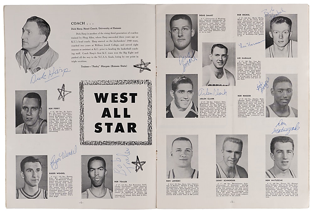 1959 Shriner's East-West All-Star Game Multi-Signed Program with (20) Signatures Including Jerry West, Oscar Robertson Plus Full JSA LOA