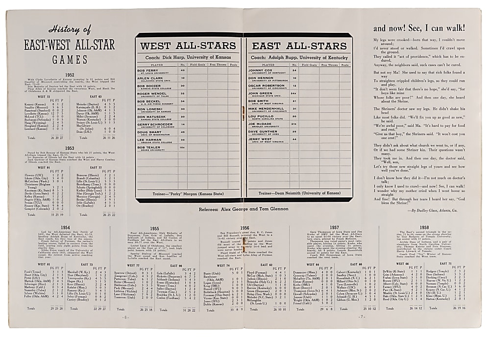 1959 Shriner's East-West All-Star Game Multi-Signed Program with (20) Signatures Including Jerry West, Oscar Robertson Plus Full JSA LOA
