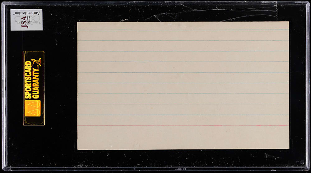 Jimmie Foxx Boldly Signed Index Card SGC / JSA Authentic