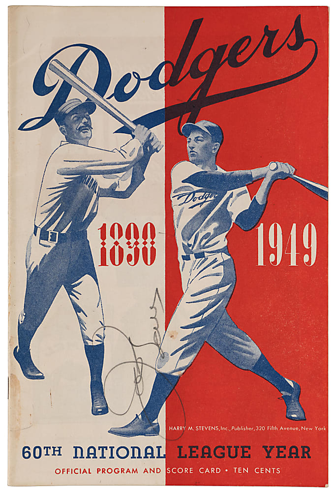 1949 Brooklyn Dodgers Program Signed by Joe Louis