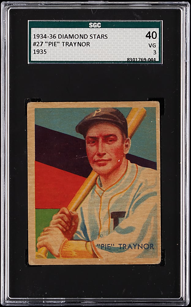 1934-1936 Diamond Stars #27 Pie Traynor SGC VG 3