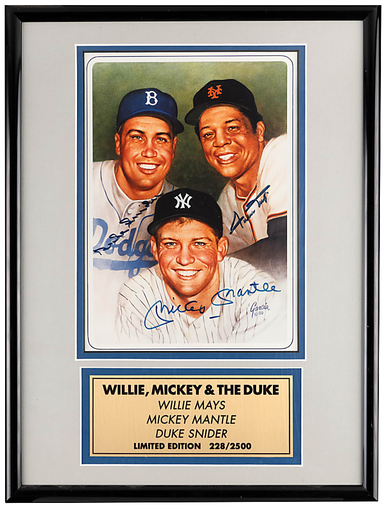 "Willie, Mickey & The Duke" Limited Edition (#/2500) Signed Photograph with Full JSA LOA