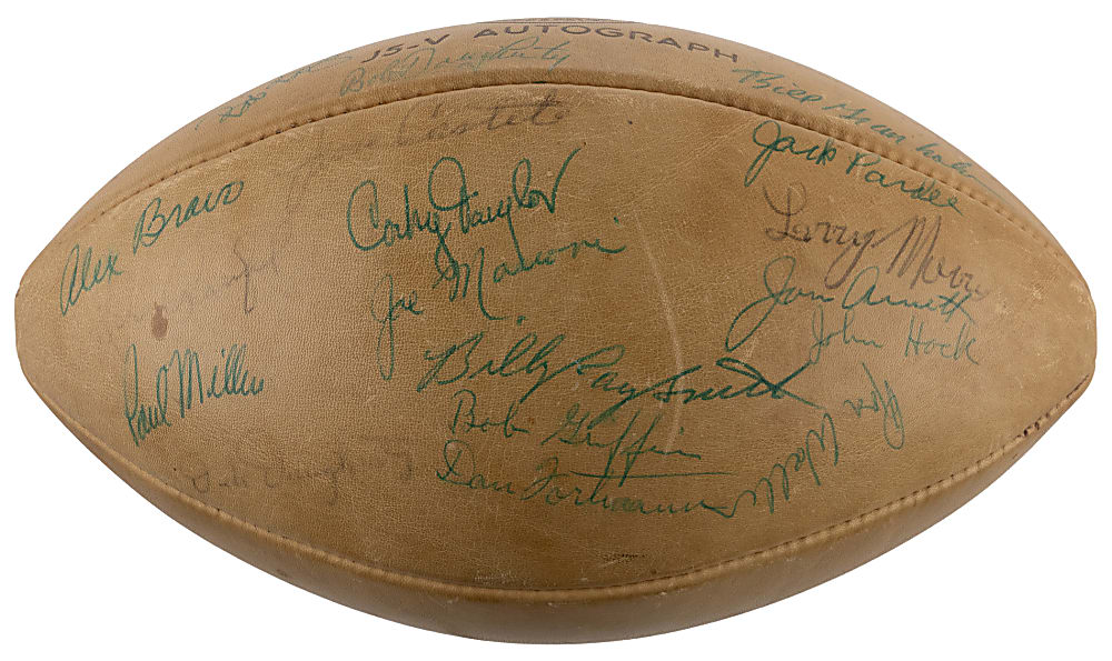 1957 Los Angeles Rams Team-Signed Football with (35) Signatures Including Norm Van Brocklin, Les Richter & Crazy Legs Hirsch